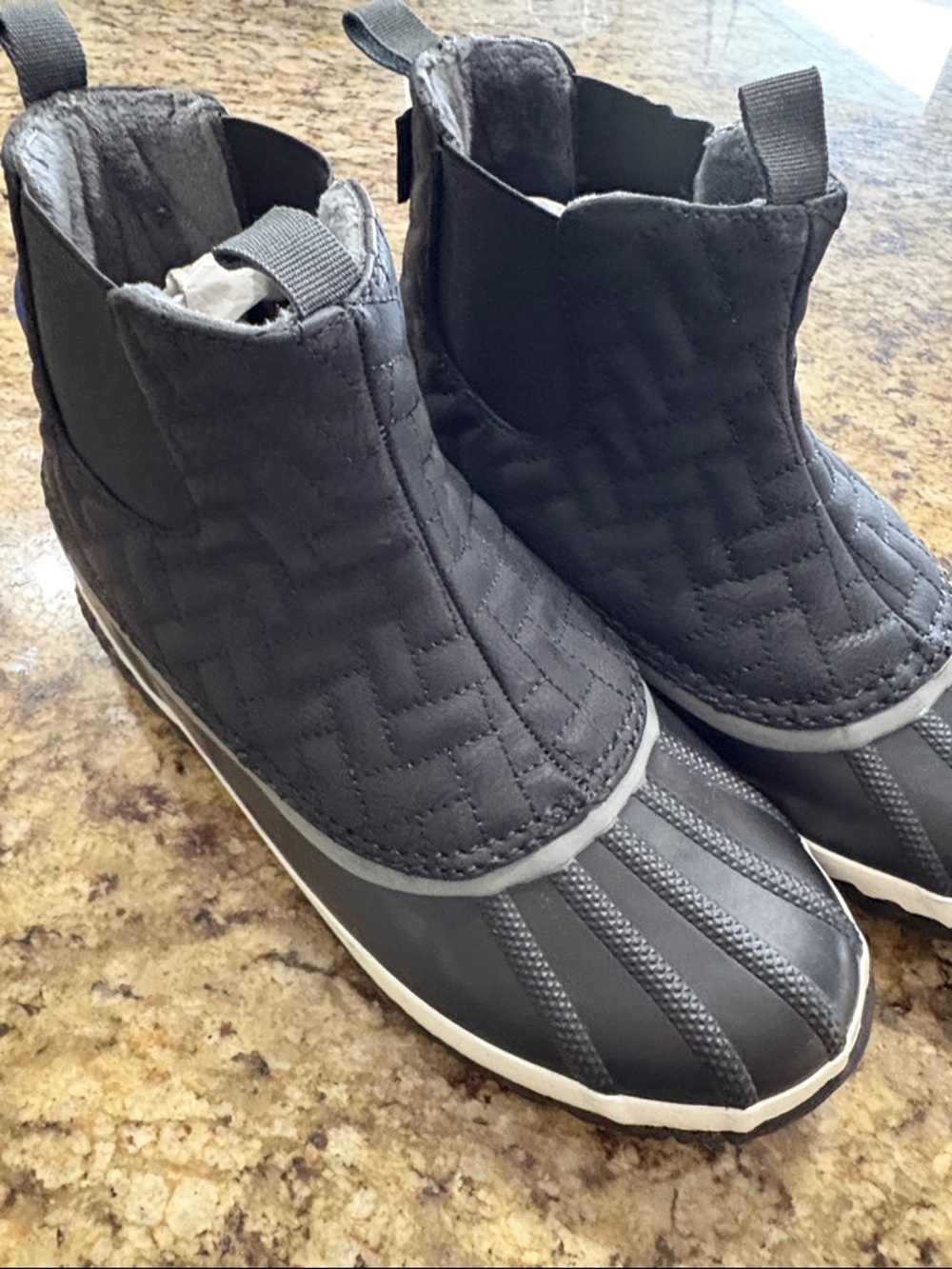 JBU Black Paisley Waterproof Ankle Boots